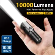 Outdoor LED Super Bright Flashlight Rechargeables Torch Zoom Waterproof