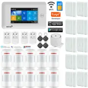 H19 Tuya APP Alexa IP WiFi+4G Wireless Touch Keypad Home Security Alarm System