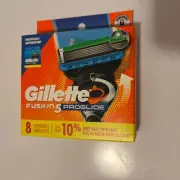GILLETTE Fusion 5 PROGLIDE RAZOR BLADES 8 Cartridges New In Box, Free Shipping