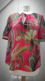 Phase Eight Tropical Print Short Sleeved Shirt Tunic top size 8 new with tags