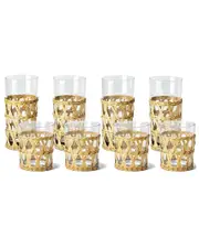 Two's Company 24pc Island Chic Lattice Drinking Glass Set
