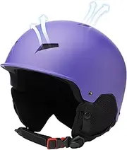 [Generic] Ski Hard Hat - Shock-Absorbing Hard Hat Ear Protection Safety Hat Adjustable - Portable Protective Safety Hat with Goggle Clip for Snow Sports Men Women