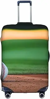 [Pvinnk] Baseball Print Protective Luggage Cover Elastic Washable Suitcase Protector Travel Gear Protector, White, Small