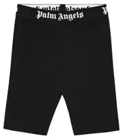 [Palm Angels Kids] Palm Angels Kids Logo cotton jersey biker shorts Y 12 black