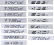 NPZPTFVFNR 3D ABS Letters Car Rear Trunk Badge Emblem 420d 428d 430d 435d 440d 520d 525d 528d 530d 535d 540d Logo Fir for BMW Car Accessories(Chrome Silver,118d)