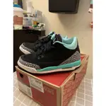 （二手）AIR JORDAN 3 TIFFANY AJ3 蒂芙尼 黑綠 女神 441140-045