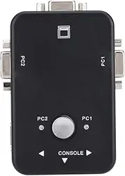 Nutriess USB 2.0 KVM Switcher 4 Port VGA Manual Video Sharing Adapter High Speed Stable Connectivity for Computers Monitors (2 Mouthfuls)