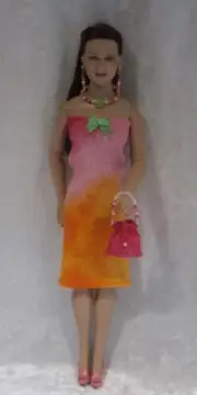 Made to fit Newly Sculpted EMME #59 Handmade Dress, Purse, Necklace & Earrings