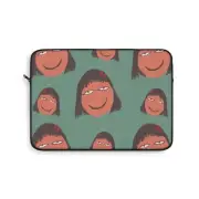 Playful Faces Laptop Sleeve, Cute Tech Accessory, Gift for Students, Quirky