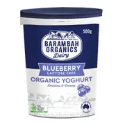 Organic Barambah Organics Real Blueberry Yoghurt Lactose Free 500g – Fresh, healthy organic delivery | Doorstep Organics