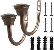 Curtain Tiebacks Hooks Wrought Iron U-Shaped Curtain Tie Wall Hook Shower Curtain Hook Window Decoration Accessories - Brown