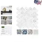 Thicker White Marble Look Peel & Stick Backsplash Tiles - Easy DIY Install