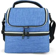 Eaglemate Dual Deck Insulated Lunch Bag for Adults – BPA Free, Portable & Stylish Thermal Lunch Bag for Women or Men, Ideal for Work, School, Picnics & Travel