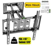 Full Motion TV Wall Mount Bracket Swivel LED LCD 24 32 40 43 50 55 60 65 70 Inch