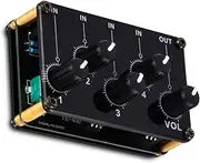 4 Channel Multi-Device Sound Mixer Board, Dynamic Audio Independent Control for Guitars,Bass,Keyboards