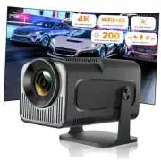 Ear&Ear Mini Projector, HY320 Portable Projector, Support 4K 1080P with black
