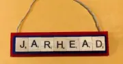 JARHEAD Military Army Marines Navy Airforce Christmas Ornament Scrabble USA Made