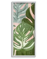 Varied Monstera Leaf Pattern Framed Giclee Wall Art by Ziwei Li