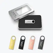 Custom USB Flash Drive, 50 Pack Personalized Metal Pen Drive USB 2.0 Memory Stick Thumb Drive, Ideal for Business Events, Corporate Gifts and Promotional Giveaways (512 MB,with Metal Box)