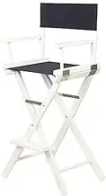 Director's Chair, Makeup Artist Chair, Folding Director's Chair, Portable Folding Chair, Outdoor Tall Wooden Folding Chair, Picnic, Hiking and Camping Chair (Color : Black)