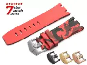 For AUDEMARS PIGUET Royal Oak WATCH RED RUBBER Watch Strap Band Buckle 28mm