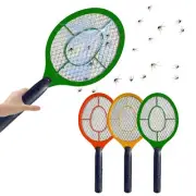 Electric Fly Swatter Handheld Bug Zapper Mosquito Zapping Racket W/3-Layer Mesh