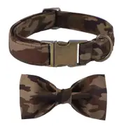 Camo Dog Collar Bow Tie Camouflage Design Pet Leads & Head Collars