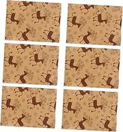 Gogogmee Xmas Party Supplies 6pcs Wrapping Paper Christmas Wraps for Christmas Xmas Wrapping Paper Funny Winter Wrapping Paper Xmas Wrapping Kraft Wrapping Paper Elk Child Kraft Paper