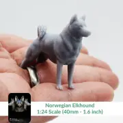 Norwegian Elkhound - 1:24 Scale miniature dog for diorama by Stereocat (1 dog)