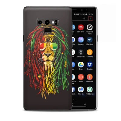 Skins Decal Wrap for Samsung Note 9 - Rasta Dread Lion Irie