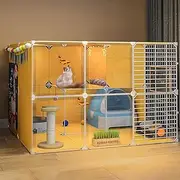 Large Cat Cage, Indoor Cat Fence, Pet Cage for Cats, Dog Cage HD Cat Cage Indoor Cat Fence DIY Design Kitten Fence for Pets
