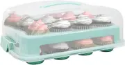2 Tier Cupcake Carrier for 24 Cupcakes, Durable Muffin Traveler Reusable Cupcake Box, Airtight Snap Lid Clear Plastic Storage Container Baked Goods Container