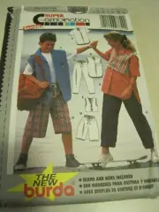 BURDA CHILD'S SHIRT PANTS VEST 3829 Sewing Pattern UNCUT