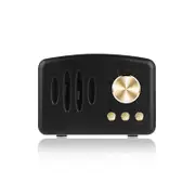 1200 MAh Mini Retro Bluetooth Speaker Wireless Smart Radio Subwoofer Card Mobile Audio-Black