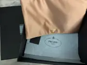 100% authentic Prada satin clutch light pink blush