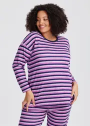 [Taking Shape] Taking Shape Lounge Stripe Top Size 20 in Stripe - Plus Size Women's Clothing Stripe