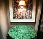 36" Round Malachite Stone Center Side Sofa Coffee Table Top Handmade Morden Arts