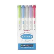 Zebra Highlighter Mildliner Double-Sided Pens Marker 5 Color Set WKT7-5C-NC