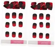 Ipetboom 1 Set Frosted Fake Nails For Nails Art Light Impress Press Nails False Nail Decals Designs Polish Red Fake Nails with Nail Glue Stickers Nail Decor Kit Nail Strips Mini Abs