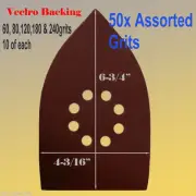 50X L Mouse Detail Sander Sandpaper Hook and Loop Mega Mouse Cyclon B&D
