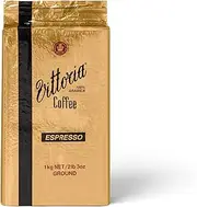 Vittoria Coffee Espresso 100% Arabica Ground Coffee 1kg. Dark Roasted, Perfect for Filter Machines, Pour Over, Chemex, Plunger.