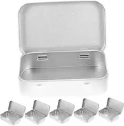 Mikinona 6Pcs Small Tinplate Boxes with Hinged Lids Versatile Storage Tins for Wedding Candies Sweets Jewelry and Decorative Containers for Parties