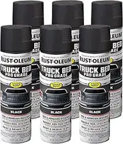 Rust-Oleum Truck Bed Pro Grade Stops Rust Spray Paint, Black, 425 g (Pack of 6)