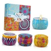 Scented Candles Gifts Set for Women, Aromatherapy Fig, Lavender, Spring, Lemon