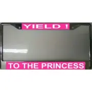 Yield to the Princess-Pink License Plate Frame Free Screw Caps with this Frame