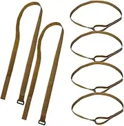 TEHAUX 1set Khaki Camping Bundling Belts Easy Tie Down Straps for Outdoor Activities for Hiking Adhesive Design for Quick Use Storage 3pairs