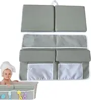 Bath Kneeler, 2X Non-Slip Soft Bathtub Kneeler Bath Pad, 4 Organizer Pockets Bath Tub Kneeling Mat, Bath Kneeler Pad for Baby Pets