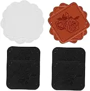 Tofficu 12pcs Artificial Leather Labels for Clothing Crafts Durable Sewing Tags with Embossed Clothing Labels for Handmade Items for DIY Projects and