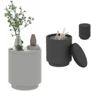 HOMCOM 2.6 Gal Outdoor Cooler Side Table with Ice Bucket Lid