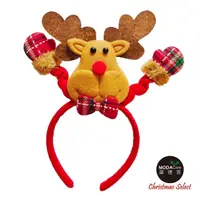 在飛比找momo購物網優惠-【摩達客】耶誕派對-舉手歡慶麋鹿聖誕髮箍(聖誕髮箍)
